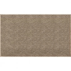 Aqua Shield Diamonds Camel 35 in. x 59 in. PET Polyester Door Mat by Bungalow Flooring