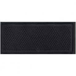 Aqua Shield Diamonds 15 in. x 36 in. PET Polyester Indoor Outdoor Boot Tray Charcoal by Bungalow Flooring