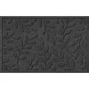 Aqua Shield Brittney Leaf Charcoal 23 in. x 35 in. PET Polyester Door Mat by Bungalow Flooring