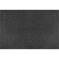 Aqua Shield Cordova Charcoal 45 in. x 70 in. PET Polyester Door Mat by Bungalow Flooring