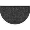 Aqua Shield Fall Day Charcoal 24 in. x 39 in. Half Round PET Polyester Doormat by Bungalow Flooring