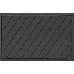 Aqua Shield Argyle Charcoal 23 in. x 35 in. Recycled Polyester/Rubber Indoor Outdoor Door Mat by Bungalow Flooring