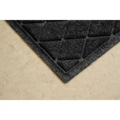 Aqua Shield Argyle Charcoal 23 in. x 35 in. Recycled Polyester/Rubber Indoor Outdoor Door Mat by Bungalow Flooring -Bungalow Flooring Store charcoal bungalow flooring door mats 20377540023 fa 1000 1