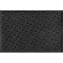 Aqua Shield Argyle Charcoal 34 in. x 52 in. Recycled Polyester/Rubber Indoor Outdoor Door Mat by Bungalow Flooring