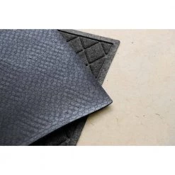 Aqua Shield Argyle Charcoal 34 in. x 52 in. Recycled Polyester/Rubber Indoor Outdoor Door Mat by Bungalow Flooring -Bungalow Flooring Store charcoal bungalow flooring door mats 20377540035 66 1000