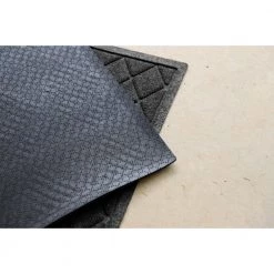 Aqua Shield Argyle Charcoal 45 in. x 70 in. Recycled Polyester/Rubber Indoor Outdoor Estate Mat by Bungalow Flooring -Bungalow Flooring Store charcoal bungalow flooring door mats 20377540046 66 1000