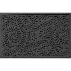 Aqua Shield Boxwood Charcoal 23 in. x 35 in. PET Polyester Door Mat by Bungalow Flooring