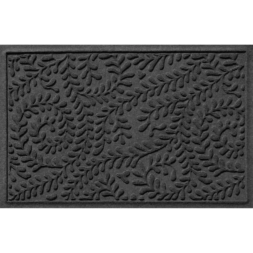 Aqua Shield Boxwood Charcoal 22 in. x 60 in. PET Polyester Door Mat Runner Rug by Bungalow Flooring 1 Aqua Shield Boxwood Charcoal 22 in. x 60 in. PET Polyester Door Mat Runner Rug by Bungalow Flooring