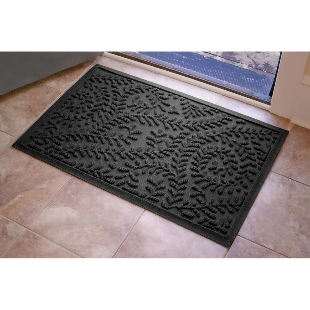 Aqua Shield Boxwood Charcoal 22 in. x 60 in. PET Polyester Door Mat Runner Rug by Bungalow Flooring 2 Aqua Shield Boxwood Charcoal 22 in. x 60 in. PET Polyester Door Mat Runner Rug by Bungalow Flooring - Image 2