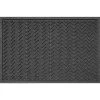 Aqua Shield Chevron Charcoal 23 in. x 35 in. PET Polyester Indoor Outdoor Door Mat by Bungalow Flooring