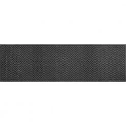 Aqua Shield Chevron Charcoal 30 in. x 96 in. PET Polyester Indoor Outdoor Door Mat by Bungalow Flooring