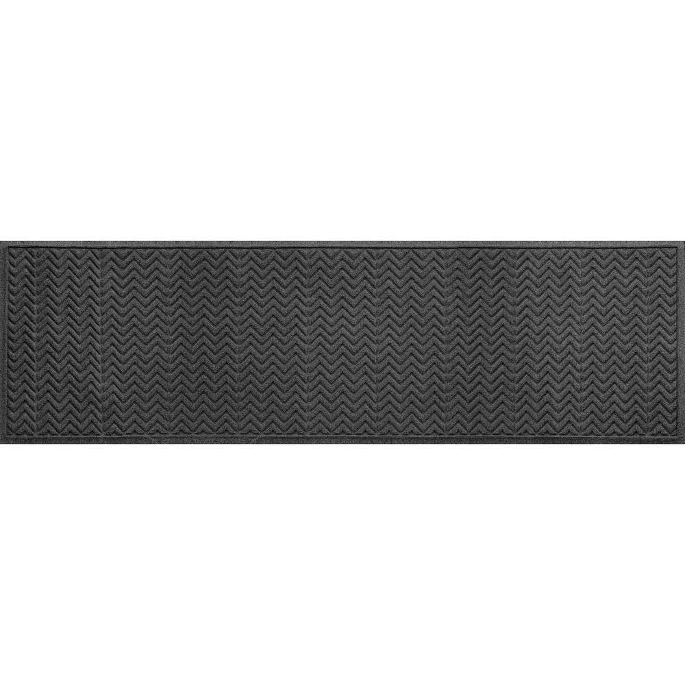 Aqua Shield Chevron Charcoal 30 in. x 96 in. PET Polyester Indoor Outdoor Door Mat by Bungalow Flooring 1 Aqua Shield Chevron Charcoal 30 in. x 96 in. PET Polyester Indoor Outdoor Door Mat by Bungalow Flooring