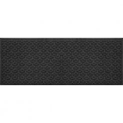 Aqua Shield Ellipse Charcoal 35 in. x 85 in. PET Polyester Door Mat Runner Rug by Bungalow Flooring