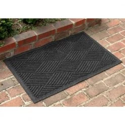 Aqua Shield Diamonds Charcoal 23 in. x 35 in. PET Polyester Door Mat by Bungalow Flooring -Bungalow Flooring Store charcoal bungalow flooring door mats 844540023 31 1000