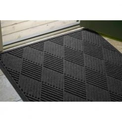 Aqua Shield Diamonds Charcoal 35 in. x 59 in. PET Polyester Door Mat by Bungalow Flooring -Bungalow Flooring Store charcoal bungalow flooring door mats 844540035 31 1000