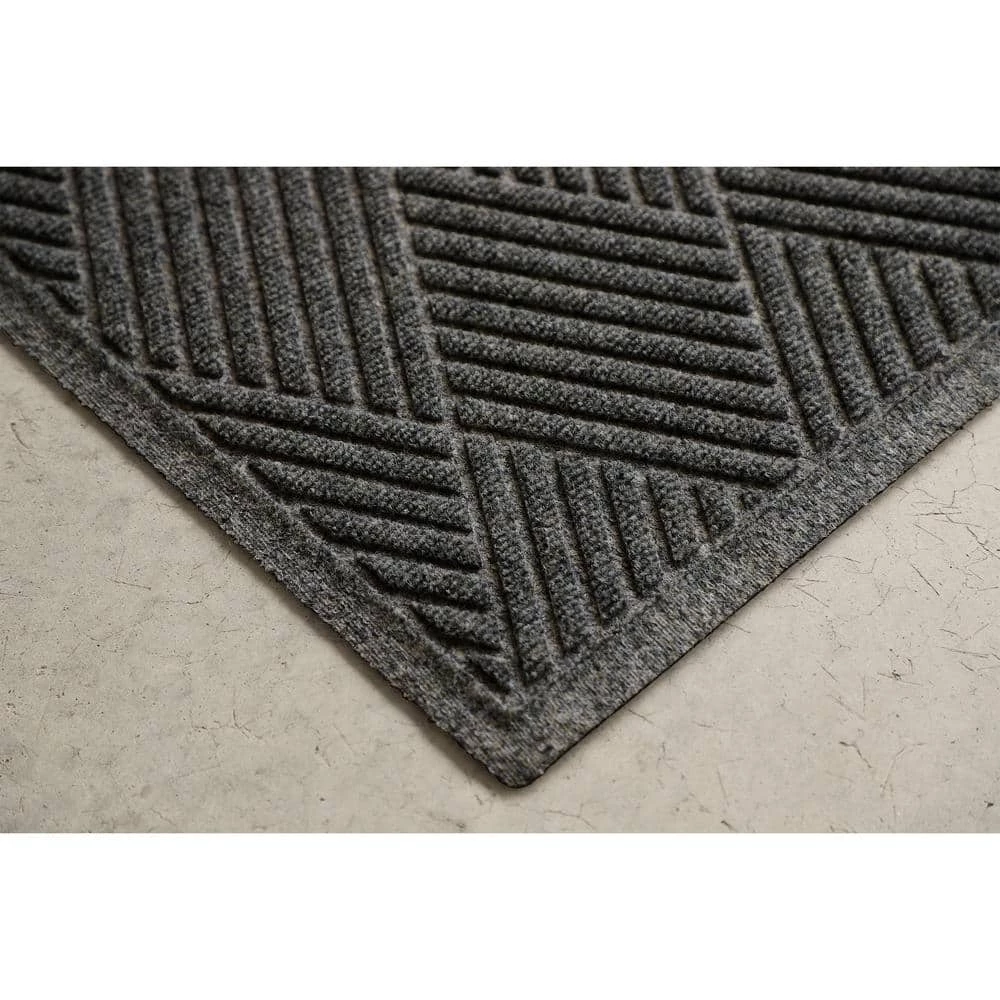 Aqua Shield Diamonds Charcoal 3 ft. x 8 ft. PET Polyester Runner Rug by Bungalow Flooring 10 Aqua Shield Diamonds Charcoal 3 ft. x 8 ft. PET Polyester Runner Rug by Bungalow Flooring - Image 10
