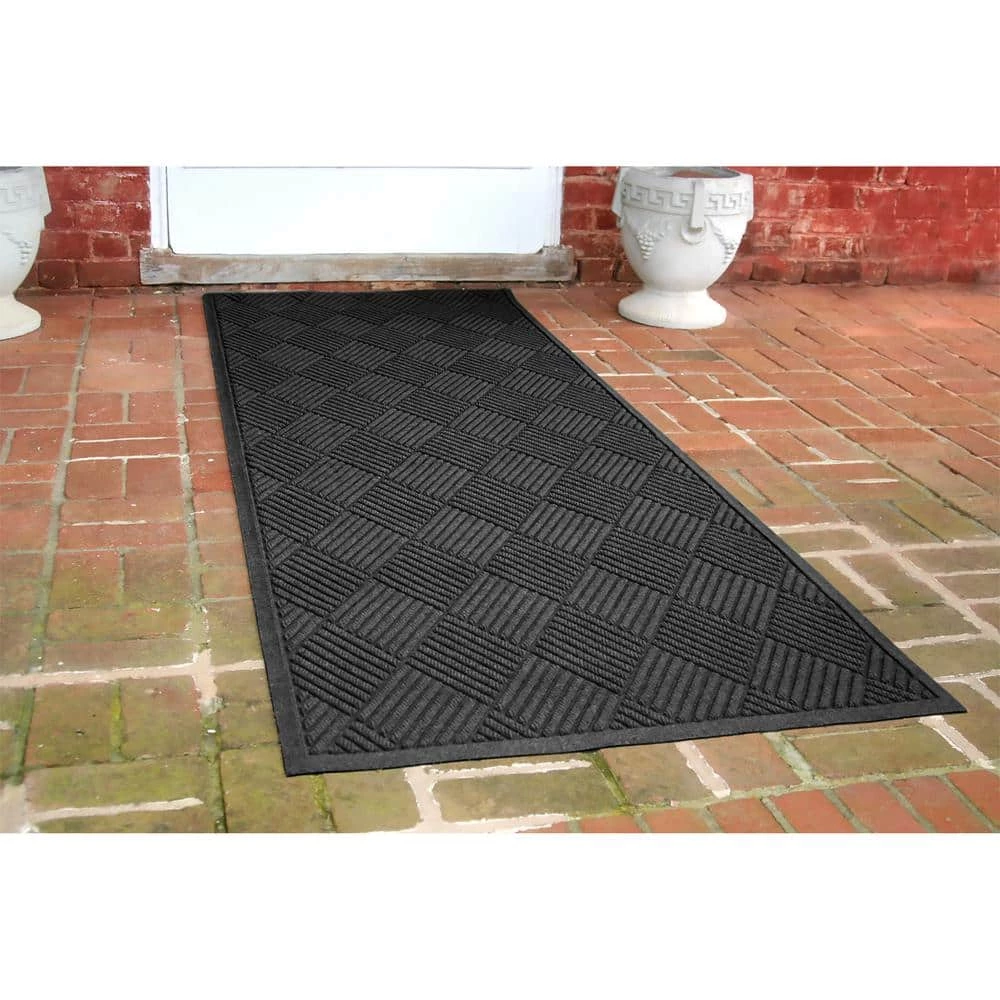 Aqua Shield Diamonds Charcoal 3 ft. x 8 ft. PET Polyester Runner Rug by Bungalow Flooring 2 Aqua Shield Diamonds Charcoal 3 ft. x 8 ft. PET Polyester Runner Rug by Bungalow Flooring - Image 2