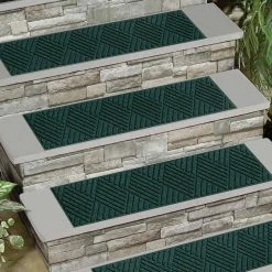 Aqua Shield Squares Charcoal 8.5 in. x 30 in. PET Polyester Indoor Outdoor Stair Tread Covers (Set of 4) by Bungalow Flooring 19 Aqua Shield Squares Charcoal 8.5 in. x 30 in. PET Polyester Indoor Outdoor Stair Tread Covers (Set of 4) by Bungalow Flooring -Bungalow Flooring Store charcoal bungalow flooring stair tread covers 20266541 31 1000