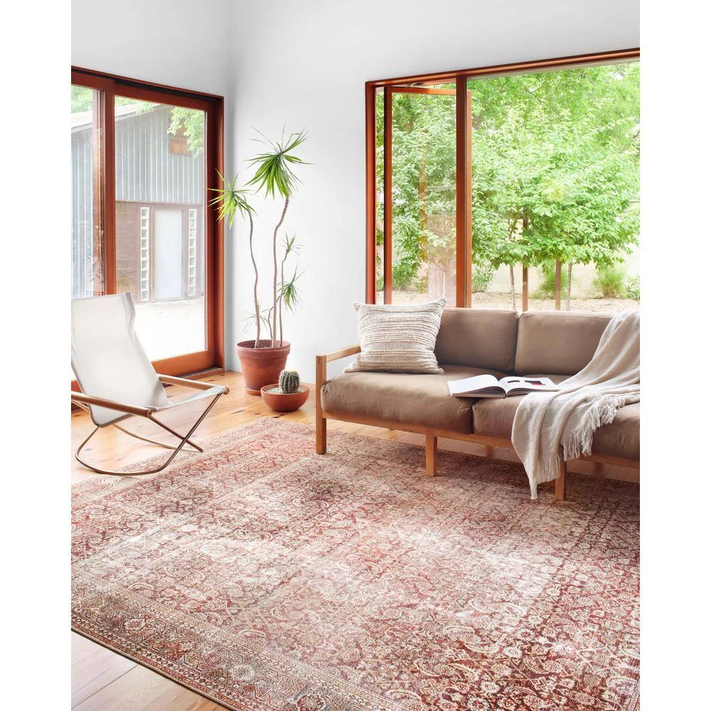 Layla Cinnamon/Sage 2 ft. 3 in. x 3 ft. 9 in. Traditional 100% Polyester Area Rug by LOLOI II 4 Layla Cinnamon/Sage 2 ft. 3 in. x 3 ft. 9 in. Traditional 100% Polyester Area Rug by LOLOI II - Image 4