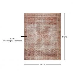 Layla Cinnamon/Sage 2 ft. 6 in. x 9 ft. 6 in. Traditional 100% Polyester Runner Rug by LOLOI II -Bungalow Flooring Store cinnamon sage loloi ii area rugs layllay 11cmsg2696 76 1000