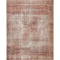 Layla Cinnamon/Sage 3 ft. 6 in. x 5 ft. 6 in. Traditional 100% Polyester Area Rug by LOLOI II