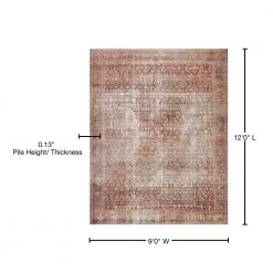 Layla Cinnamon/Sage 9 ft. x 12 ft. Traditional 100% Polyester Area Rug by LOLOI II -Bungalow Flooring Store cinnamon sage loloi ii area rugs layllay 11cmsg90c0 76 1000