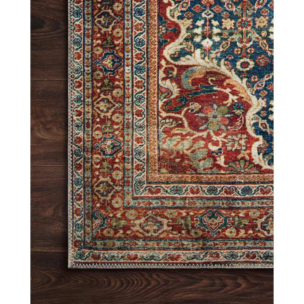Layla Cobalt Blue/Spice 1 ft. 6 in. x 1 ft. 6 in. Sample Traditional Polyester Area Rug by LOLOI II 4 Layla Cobalt Blue/Spice 1 ft. 6 in. x 1 ft. 6 in. Sample Traditional Polyester Area Rug by LOLOI II - Image 4
