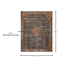 Layla Cobalt Blue/Spice 2 ft. 6 in. x 7 ft. 6 in. Traditional 100% Polyester Runner Rug by LOLOI II 6 Layla Cobalt Blue/Spice 2 ft. 6 in. x 7 ft. 6 in. Traditional 100% Polyester Runner Rug by LOLOI II -Bungalow Flooring Store cobalt blue spice loloi ii area rugs layllay 09cusq2676 76 1000