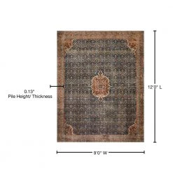 Layla Cobalt Blue/Spice 9 ft. x 12 ft. Traditional 100% Polyester Area Rug by LOLOI II -Bungalow Flooring Store cobalt blue spice loloi ii area rugs layllay 09cusq90c0 76 1000