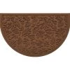 Aqua Shield Fall Day Dark Brown 24 in. x 39 in. Half Round PET Polyester Doormat by Bungalow Flooring