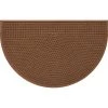 Aqua Shield Squares Dark Brown 24 in. x 39 in Half Round PET Polyester Door Mat by Bungalow Flooring