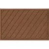 Aqua Shield Argyle Dark Brown 23 in. x 35 in. Recycled Polyester/Rubber Indoor Outdoor Door Mat by Bungalow Flooring