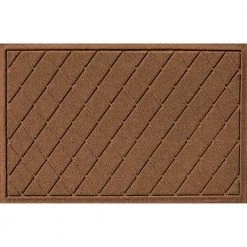 Aqua Shield Argyle Dark Brown 23 in. x 35 in. Recycled Polyester/Rubber Indoor Outdoor Door Mat by Bungalow Flooring