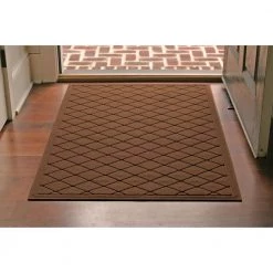 Aqua Shield Argyle Dark Brown 34 in. x 52 in. Recycled Polyester/Rubber Indoor Outdoor Door Mat by Bungalow Flooring -Bungalow Flooring Store dark brown bungalow flooring door mats 20377520035 31 1000