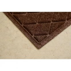 Aqua Shield Argyle Dark Brown 34 in. x 52 in. Recycled Polyester/Rubber Indoor Outdoor Door Mat by Bungalow Flooring -Bungalow Flooring Store dark brown bungalow flooring door mats 20377520035 fa 1000 1