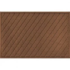 Aqua Shield Argyle Dark Brown 45 in. x 70 in. Recycled Polyester/Rubber Indoor Outdoor Estate Mat by Bungalow Flooring
