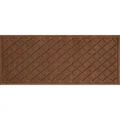 Aqua Shield Argyle Dark Brown 22 in. x 60 in. Recycled Polyester/Rubber Indoor Outdoor Runner Rug Mat by Bungalow Flooring