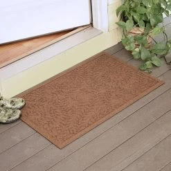 Aqua Shield Boxwood Dark Brown 23 in. x 35 in. PET Polyester Door Mat by Bungalow Flooring -Bungalow Flooring Store dark brown bungalow flooring door mats 20378520023 40 1000