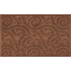Aqua Shield Boxwood Dark Brown 35 in. x 59 in. PET Polyester Door Mat by Bungalow Flooring