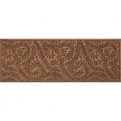 Aqua Shield Boxwood Dark Brown 30 in. x 98 in. PET Polyester Door Mat Runner Rug by Bungalow Flooring