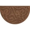 Aqua Shield Boxwood Dark Brown 24 in. x 39 in. Half Round PET Polyester Door Mat by Bungalow Flooring