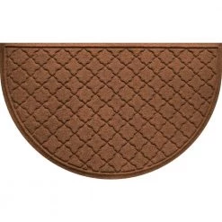 Aqua Shield Cordova Dark Brown 24 in. x 39 in Half Round PET Polyester Door Mat by Bungalow Flooring