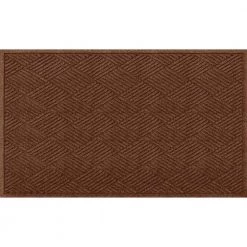Aqua Shield Diamonds Dark Brown 35 in. x 59 in. PET Polyester Door Mat by Bungalow Flooring