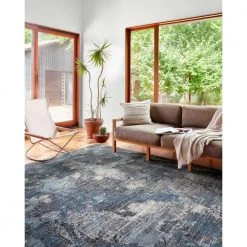 Samra Dove/Sky 9 ft. 6 in. x 13 ft. 1 in. Transitional Polypropylene Pile Area Rug by LOLOI II 5 Samra Dove/Sky 9 ft. 6 in. x 13 ft. 1 in. Transitional Polypropylene Pile Area Rug by LOLOI II -Bungalow Flooring Store dove sky loloi ii area rugs samrsam 05dvsc96d1 31 1000