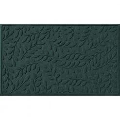 Aqua Shield Brittney Leaf Evergreen 35 in. x 59 in. PET Polyester Door Mat by Bungalow Flooring