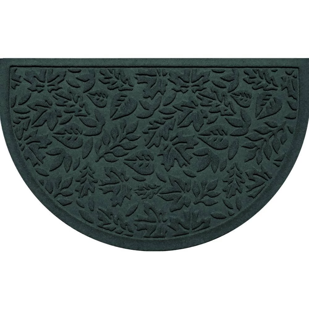 Aqua Shield Fall Day Evergreen 24 in. x 39 in. Half Round PET Polyester Doormat by Bungalow Flooring 1 Aqua Shield Fall Day Evergreen 24 in. x 39 in. Half Round PET Polyester Doormat by Bungalow Flooring