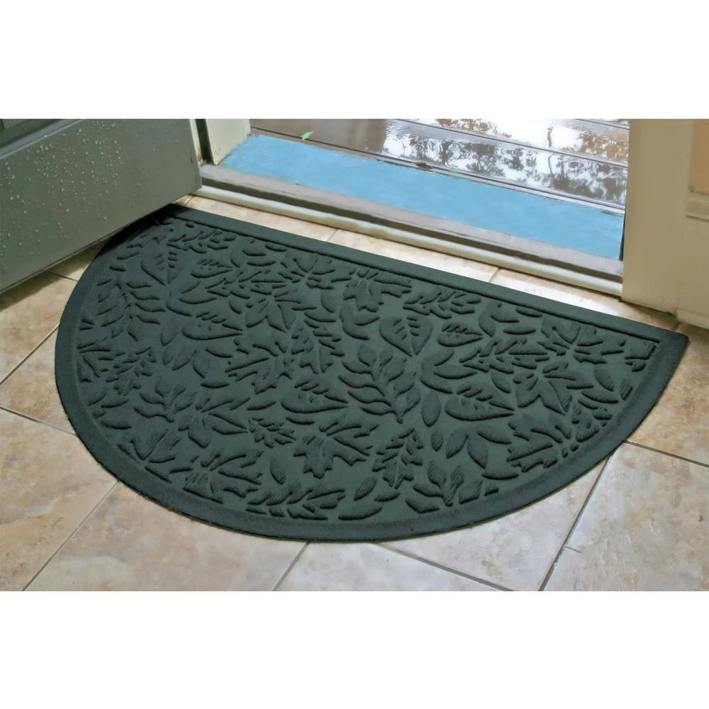 Aqua Shield Fall Day Evergreen 24 in. x 39 in. Half Round PET Polyester Doormat by Bungalow Flooring 2 Aqua Shield Fall Day Evergreen 24 in. x 39 in. Half Round PET Polyester Doormat by Bungalow Flooring - Image 2
