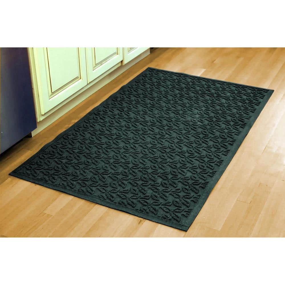 Aqua Shield Dogwood Leaf Evergreen 45 in. x 70 in. PET Polyester Door Mat by Bungalow Flooring 2 Aqua Shield Dogwood Leaf Evergreen 45 in. x 70 in. PET Polyester Door Mat by Bungalow Flooring - Image 2