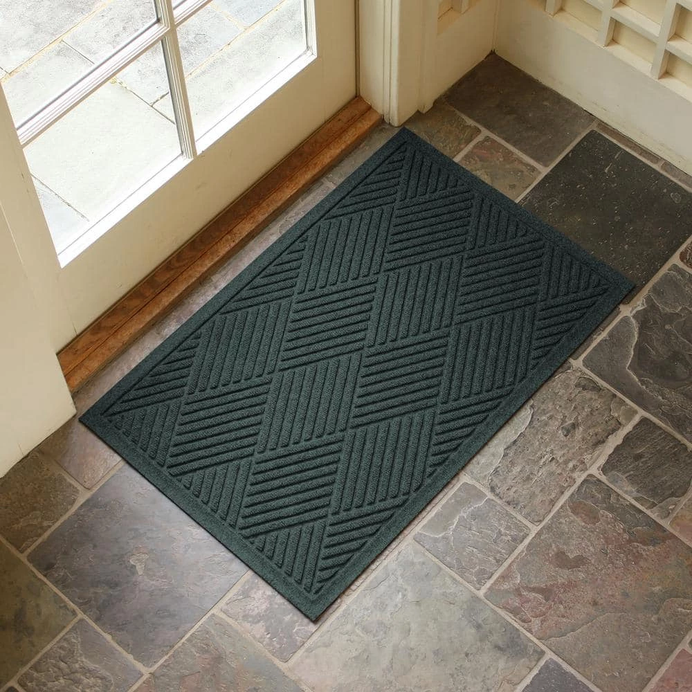 Aqua Shield Diamonds Evergreen 23 in. x 35 in. PET Polyester Door Mat by Bungalow Flooring 2 Aqua Shield Diamonds Evergreen 23 in. x 35 in. PET Polyester Door Mat by Bungalow Flooring - Image 2
