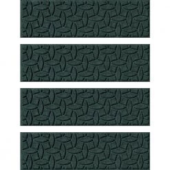 Aqua Shield Elipse Evergreen 8.5 in. x 30 in. PET Polyester Indoor Outdoor Stair Tread Cover (Set of 4) by Bungalow Flooring